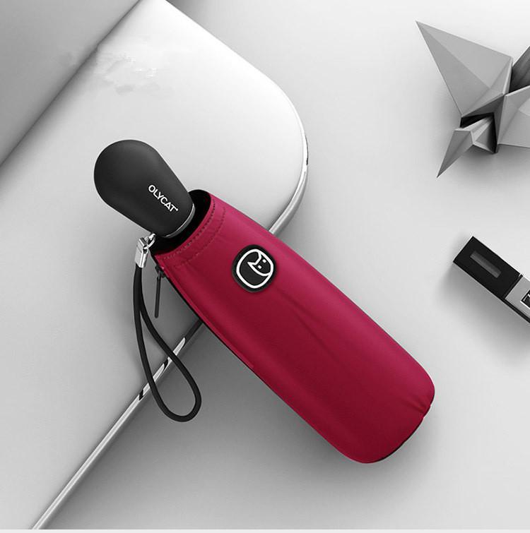 

Creative 5-Folding UV Umbrella 260g Super Light Small Foldable Pockets Umbrellas Rain Women Kids Paraguas1, Pink