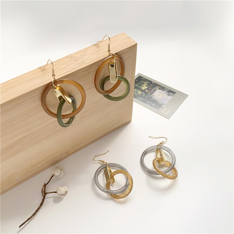 

Bohemia Acrylic Geometric Circular Drop Earrings for Women Fashion Hyperbole Tassel Lady Earbob Party Jewelry