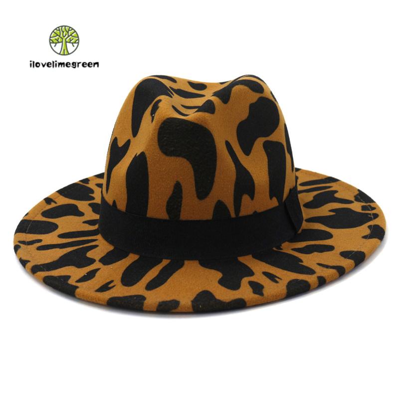 

Fall Winter Women Men Party Woolen Felt Wide Brim Black Belt Jazz Panama Cotton Polyester Casual Fedora Hat, Army green
