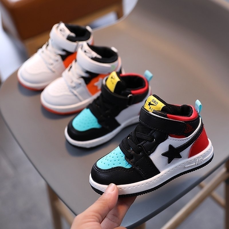 

Kids Fashion High-top Sneakers for Boys Girls Shoes Breathable Sports Running Shoes Lightweight Children Casual Walking Shoes 201116, Black