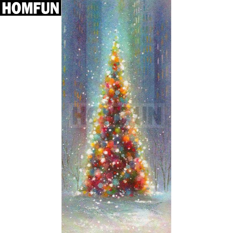 

HOMFUN Full Square/Round Drill 5D DIY Diamond Painting "Christmas tree" 3D Embroidery Cross Stitch 5D Decor Gift A00345
