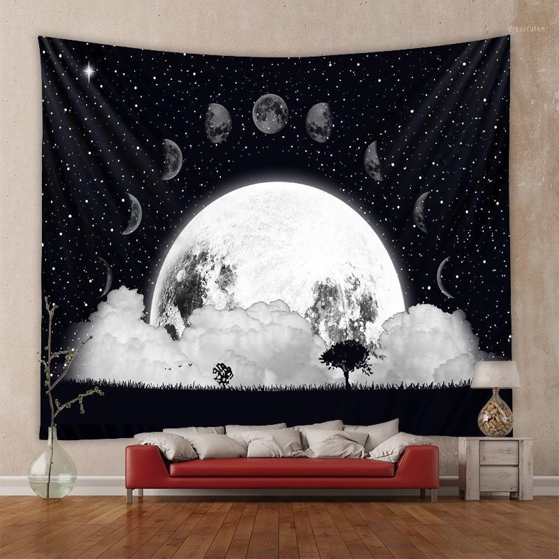 

130X150cm Tapestry Art Print Tapestry Starry Sky Carpet Moon Tapestries Wall Hanging Decor Room Home Tapestry-361