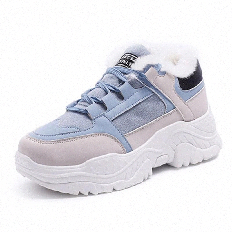 

2019 Shoes Women Winter Warm Platform Snow Boots Plush Female Casual Faux Suede Leather Female Snowboots Warm Fur Sneakers #mQ7g, Black