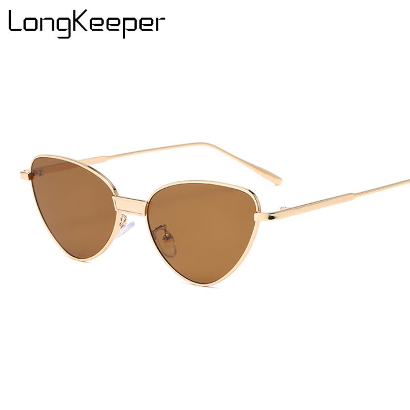

LongKeeper Women Cat Eye Sunglasses Brand Designer Sexy Small Frame Sun Glasses Ladies Retro Alloy Frame Feminino