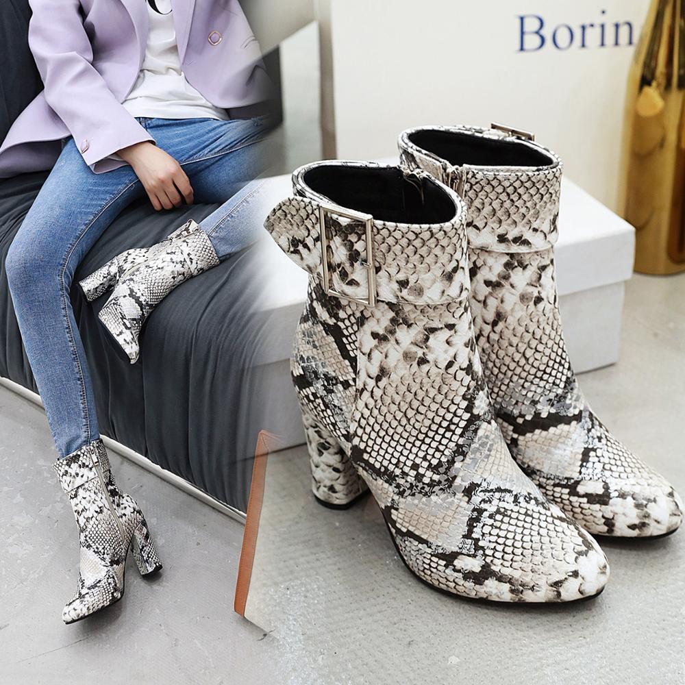 

2020 new fashion boots, high-heeled boots with zipper, Brown