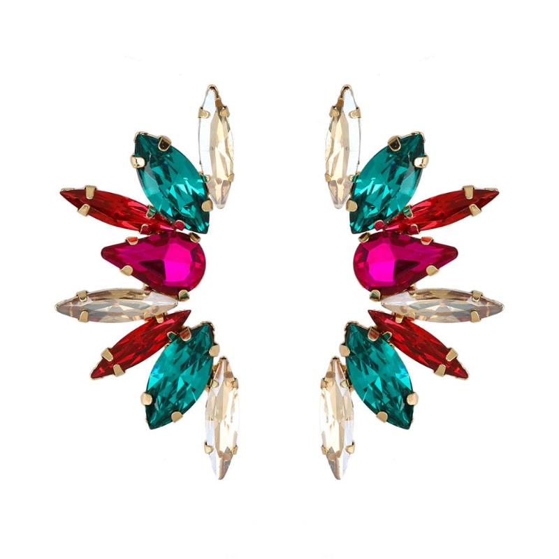 

New Arrival Rhinestone Gems Women Stud Earrings Jewelry Fashion Lady's Collection Earrings Accessories Hot Sale