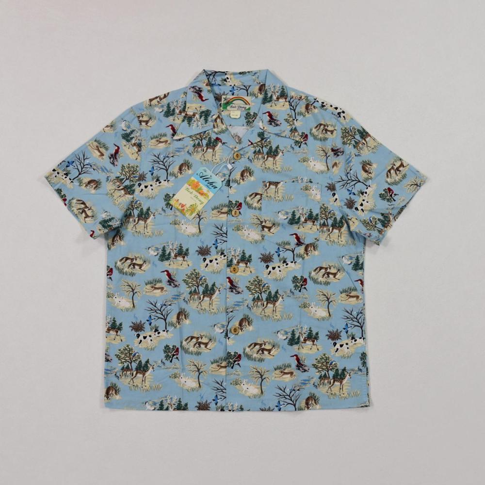 

wildlife park camping summer trips Hawaiian short-sleeve shirts CY7M, Blue