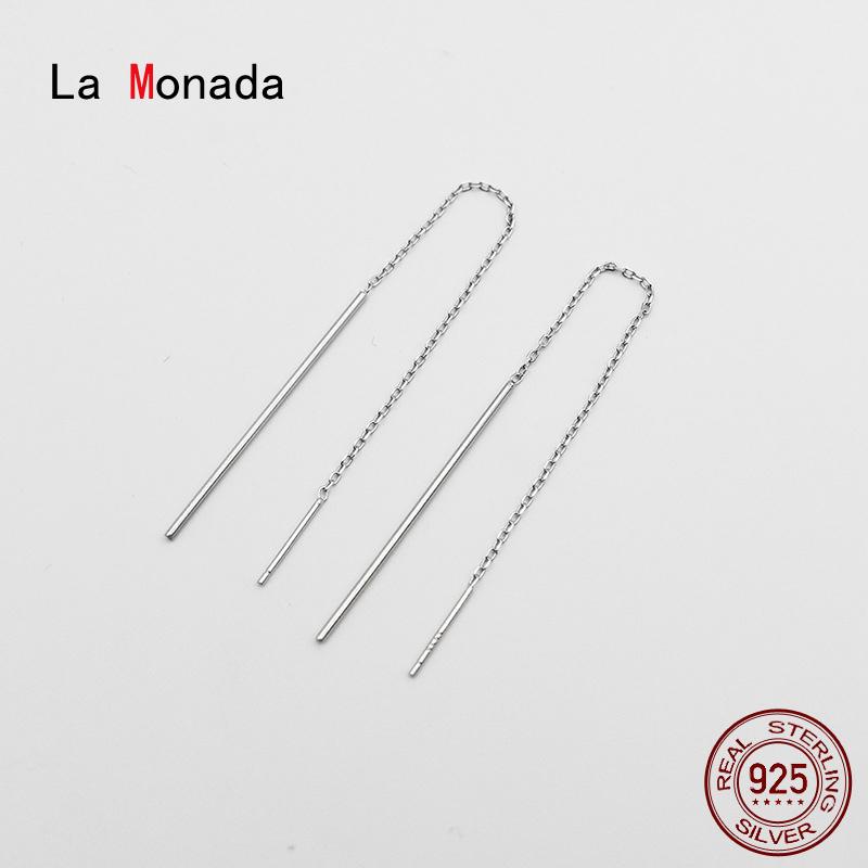 

Dangle & Chandelier La Monada Tassel Dangling Hanging Earrings For Women Silver 925 Real Woman Korean Drop Minimalist Female In Jewelry