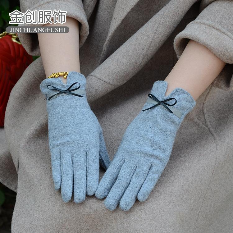 

Women's gloves touch screen thin warm gloves Korean version versatile clothing simple cashmere work