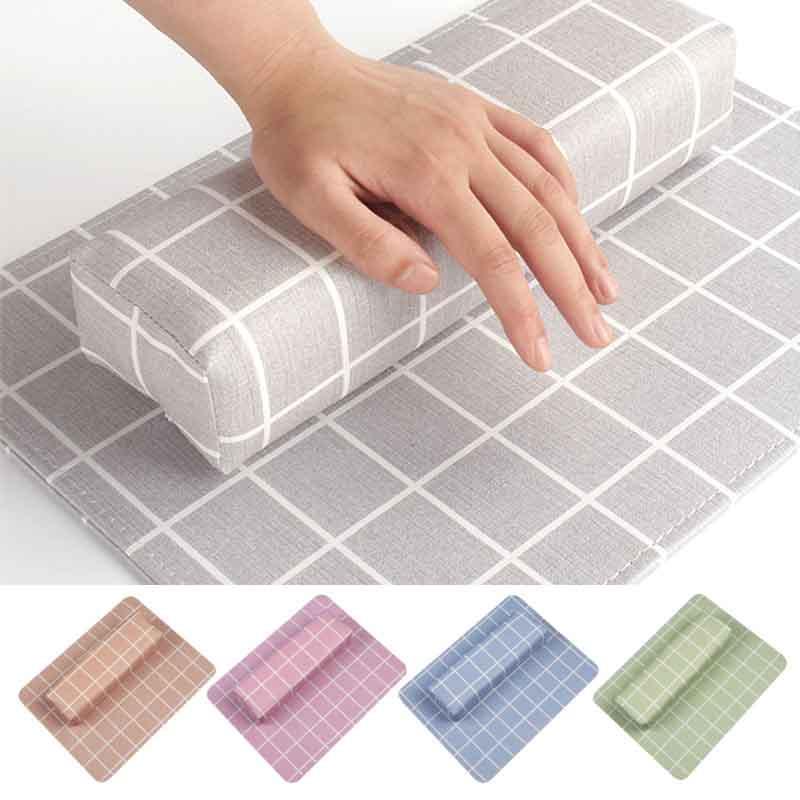 

5 Color Professional Nail Pillow Cushion Holder grid Design Soft PU Leather Hand Arm Rest Set Nail Art Salon Manicure Tool
