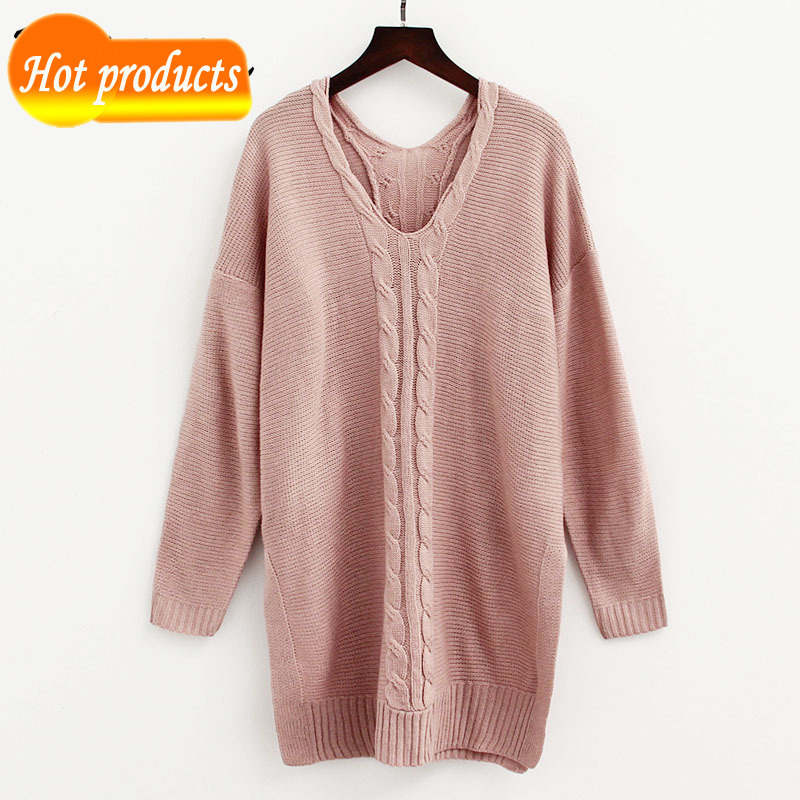 

Women knitted or crocheted nightgowns, long-sleeve tops in women's winter sweaters, and sweaters 57RO, Coffee