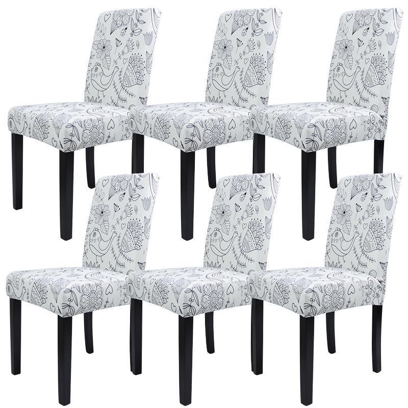 

6pcs/set Universal Dustproof Dining Room Banquet Without Arms Home Washable Hotel Stretch Removable Protective Chair Slipcover1