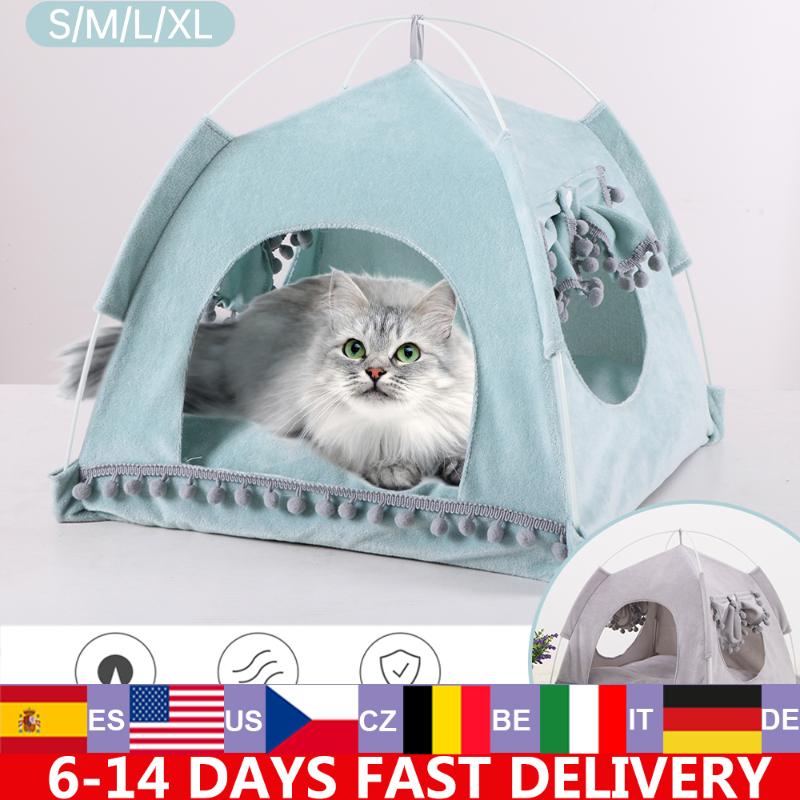 

Pet Cats Bed Pet Cat Dog Tent Bed Summer Cat Teepee Breathable Indoor Tent Dog Cats Nest Sleeping