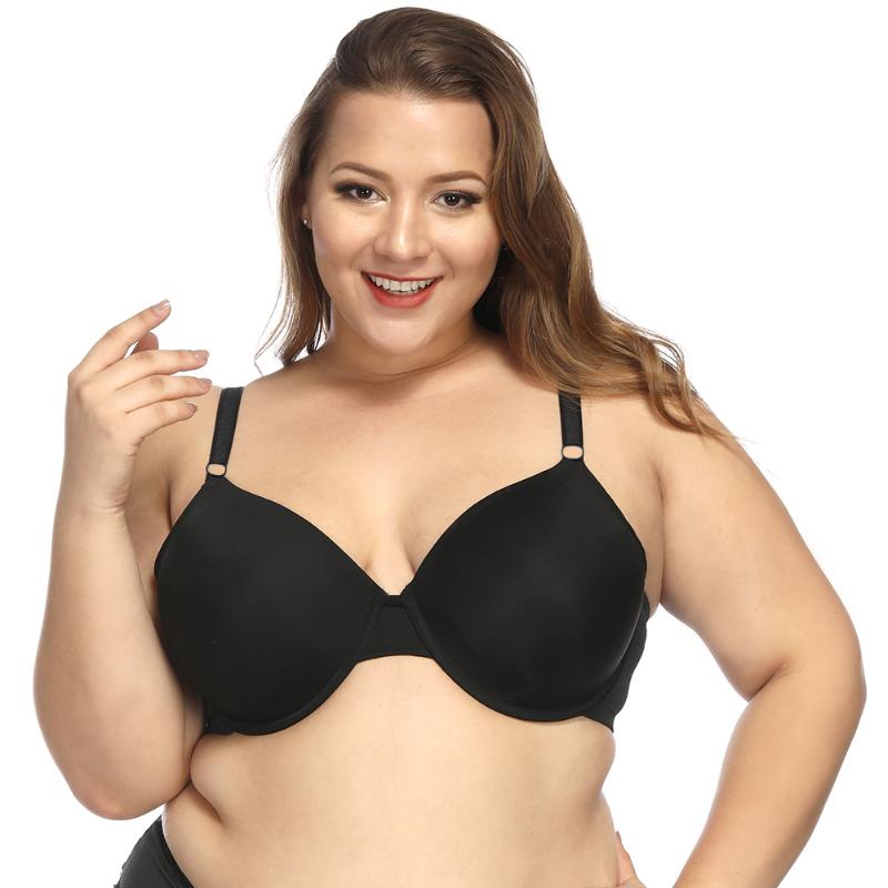 

Bra Women's Smooth Seamless Lightly Padded Plunge Underwire T-shirt Bra Plus Size 32 34 36 38 40 42 44 46 B C D DD DDD E F, Beige