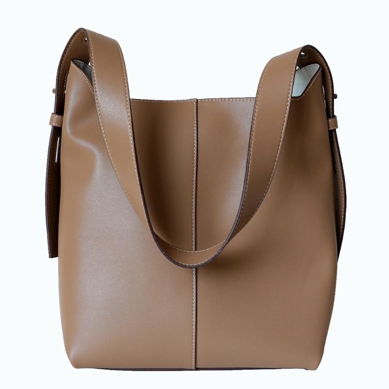 

Large Wide Shoulder Strap Bucket Bag 2021 New Fashion Bag Leather Single Shoulder Tote Large Capacity Women's Bucket, Small white