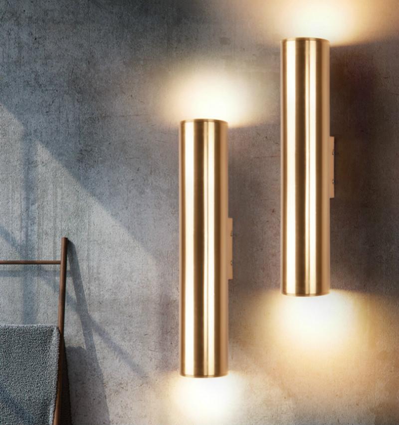 

modern led cylinder wall light sconce for Reading room hotel room Aluminum Wall Lamp Bedroom Living Gold Pipe fixtures