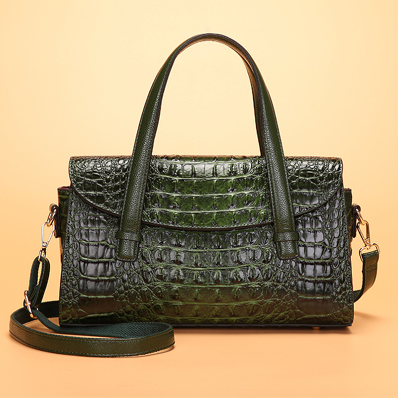 

Hot luxury bags of women standard crocodile tote ladies genuine leather great shopping bag shoulder sac a principal, Black