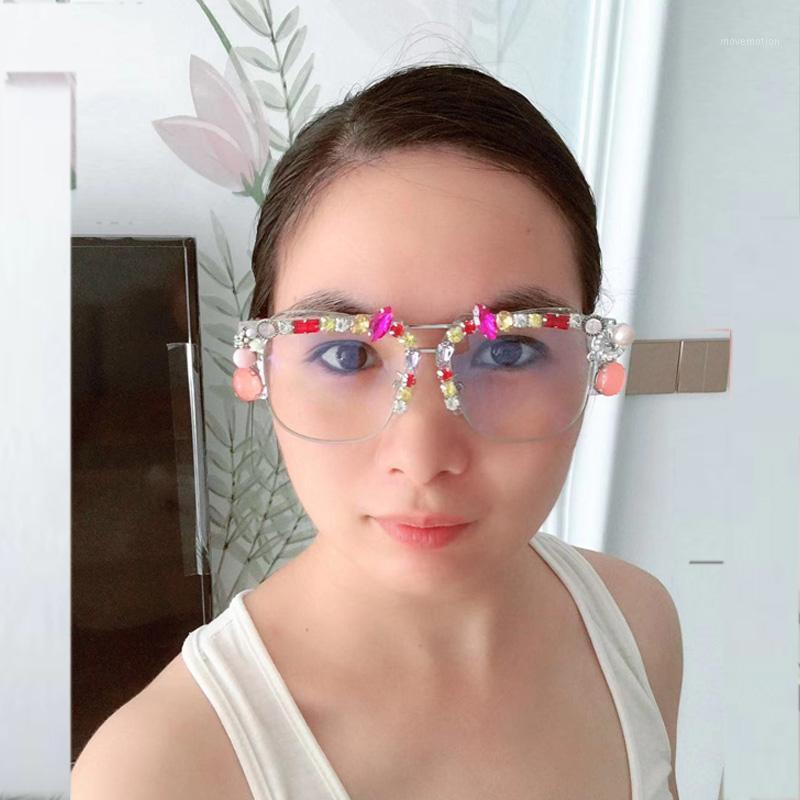 

Square Pearl Diamond Sunglasses For Women Brand Designer Transparent Sun Glasses Eyewear Shades Oculos Lunette De Soleil Gafas1