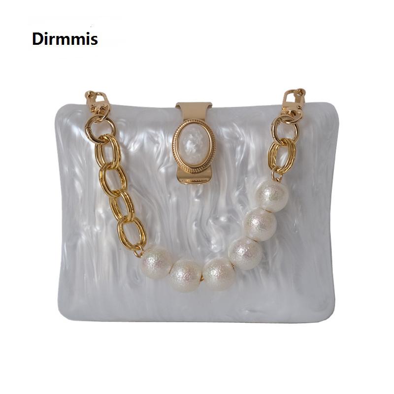 

Evening Bags Acrylic Brand Fashion Women Wedding Marble White Solid Handbags Luxury Should Vintage Pearl Clutch