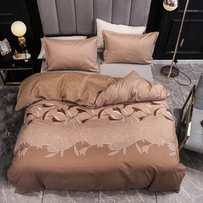 

20 Printed Bedding Sets Comforter Quilt Cover Duvet Set King Queen Double Single Size Bed Linens Home Textile1, Molan-silver