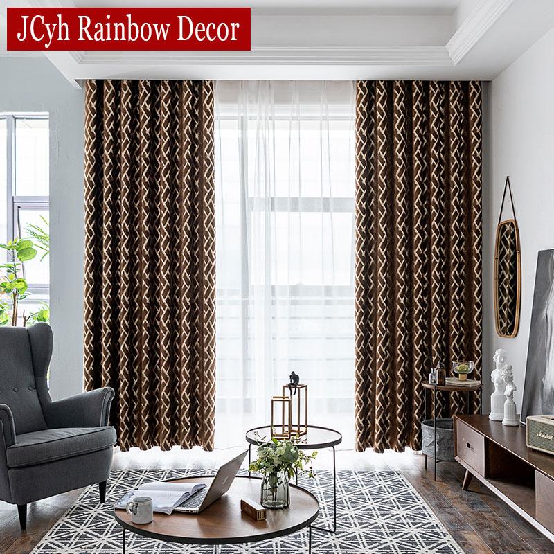 

JCyh Luxury Velvet Blackout Curtains For Living Room Bedroom Thick Coffee Curtain For Window Rideaux Occultant 90% Blind Drapes