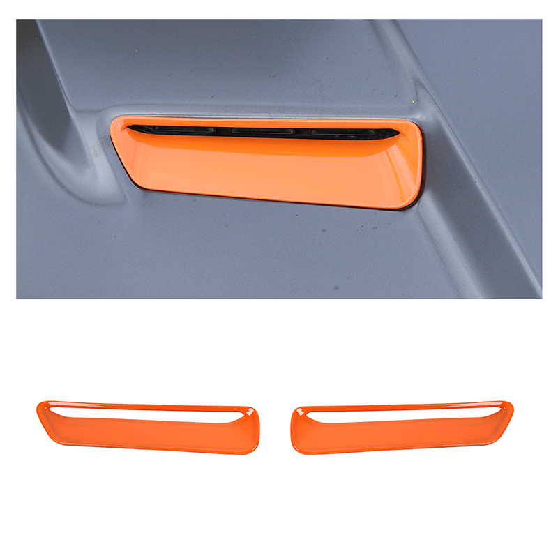 

Orange Cowl Vent Hood Scoop Air Vent Trim Bezels For Dodge Challenger 2015 UP Car Interior Accessories