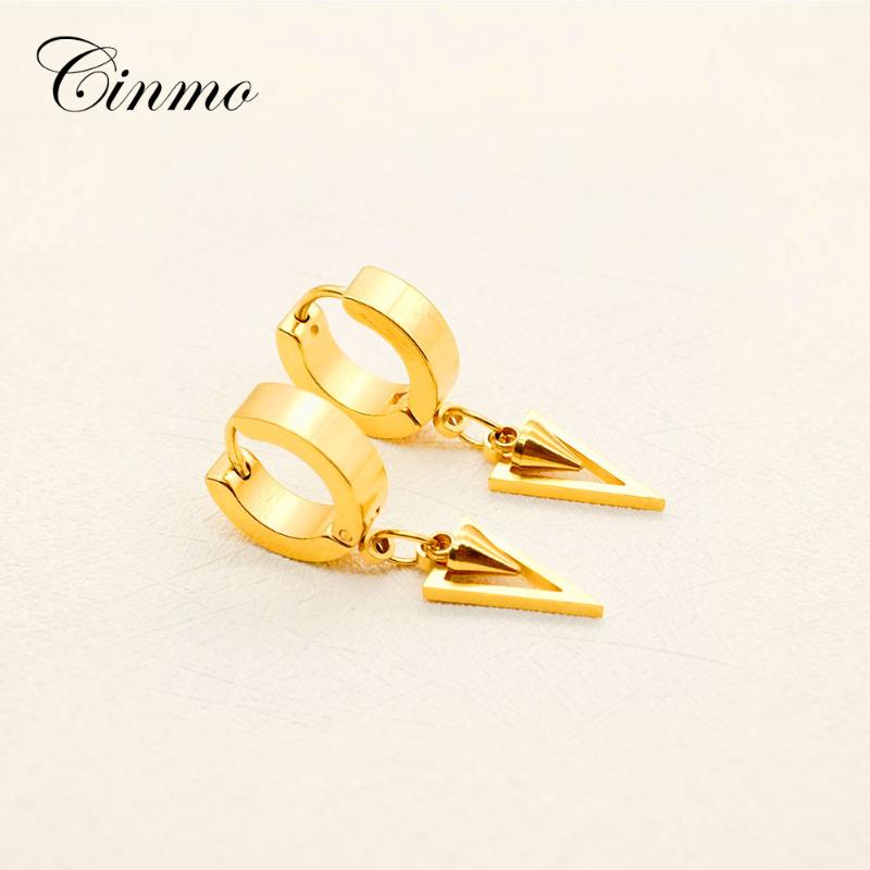 

Cinmo Stainless Steel Piercing Drop Earrings Hollow Triangle Cone Kpop Dangle Earrings For Men Women Wholesale Punk Ear Jewelry
