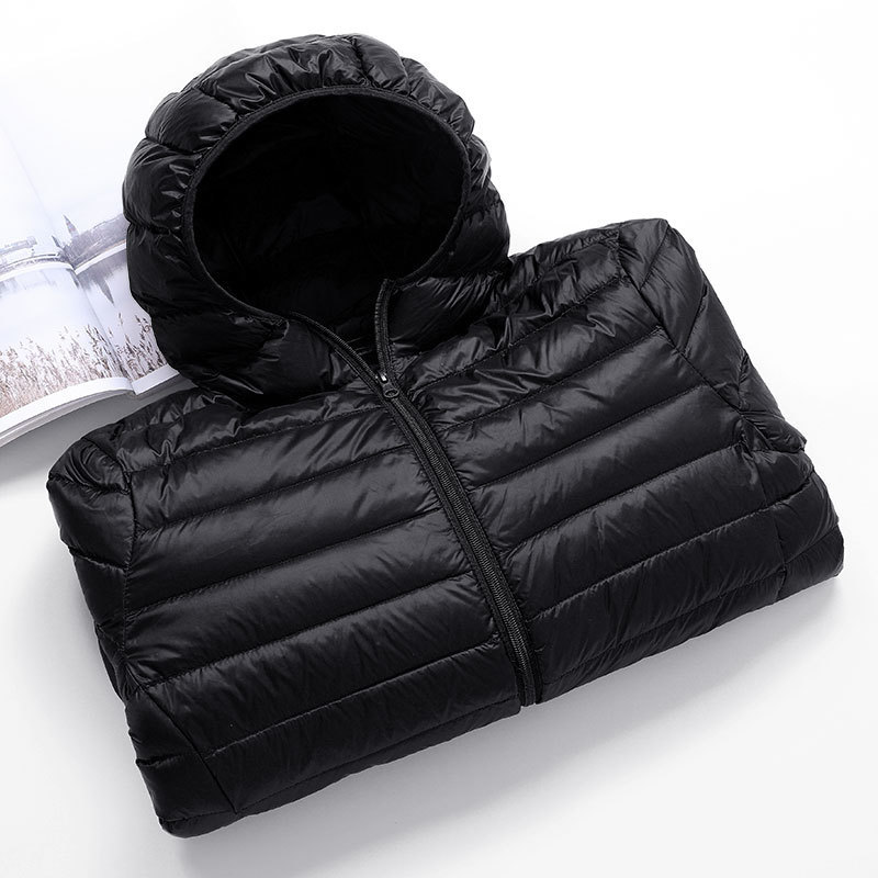 

Casual jaqueta outono inverno dos homens fino luz em p colarinho & com capuz pato branco para baixo casaco masculino, Stand gray