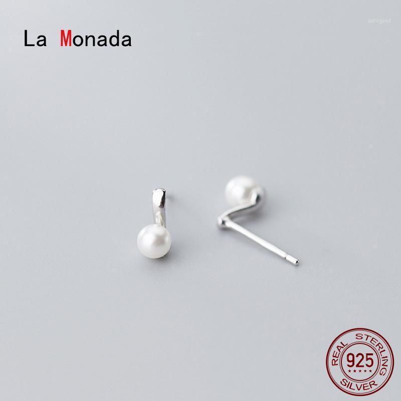 

Stud La Monada Synthetic Pearl Women Earrings Korean 925 Sterling Silver For Jewelry Women's Stylish1