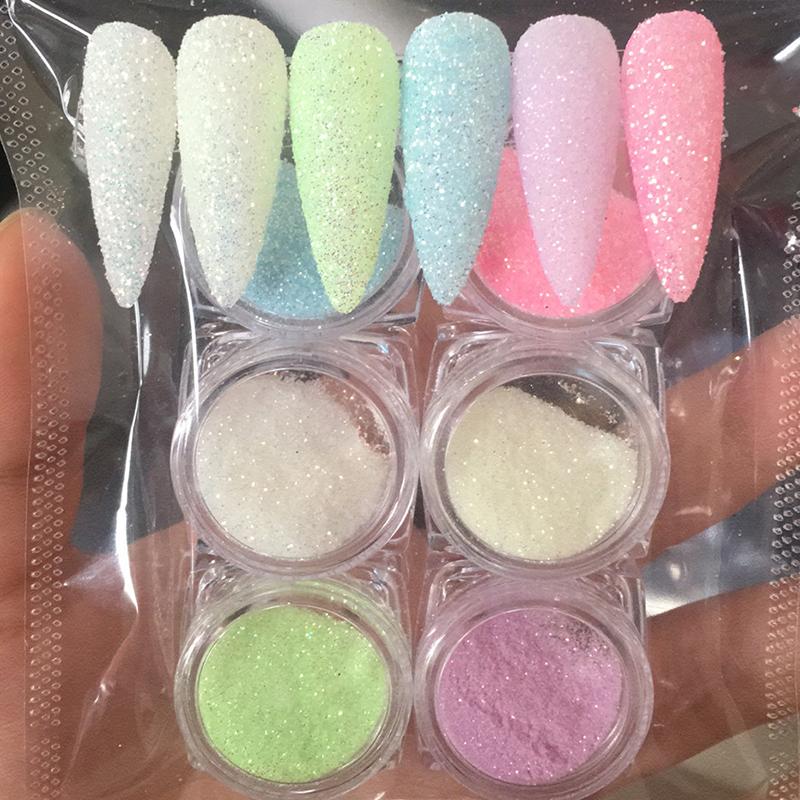 

1set Nail Art Glitter Nail Art Accessories Neon With Visible Pigment Fluorescent Glow In The Dark Powder Starry Night/Sugar Dust