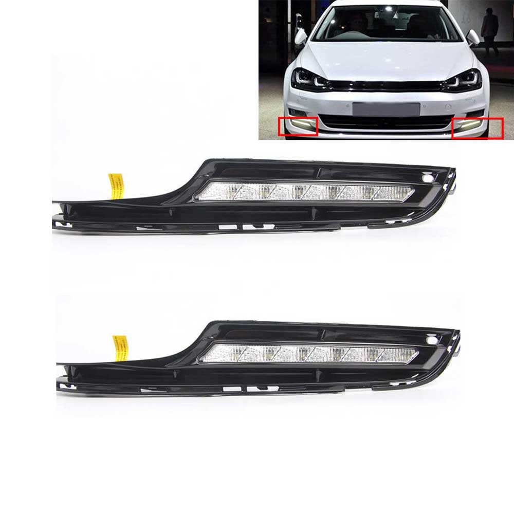 

2pcs White LED Daytime Running Light DRL Fog Lamp For Golf 7 2014