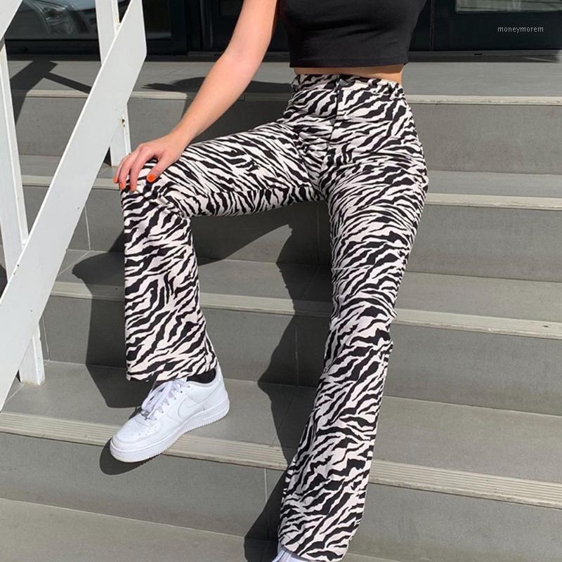 

Darlingaga Streetwear Zebra Pattern Straight High Waist Baggy Pants Casual Animal Print Pants Harajuku Women Sweatpants1, Black