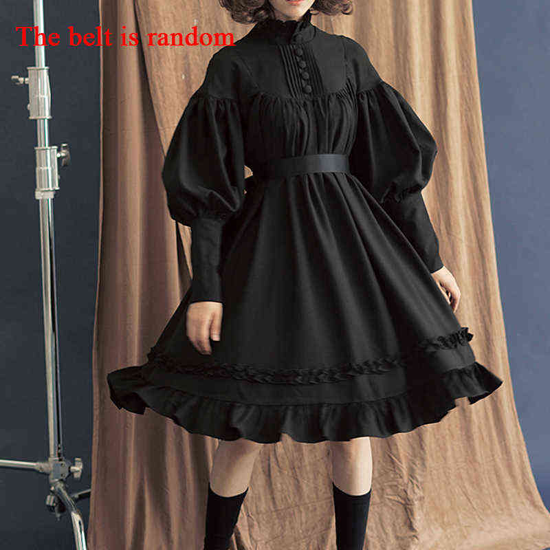 

New Arrival 5 Colors Gothic Lolita Dress Japanese Soft Sister Black Dresses Cotton Women Princess Dress Girl Halloween Costume G1223, Army green