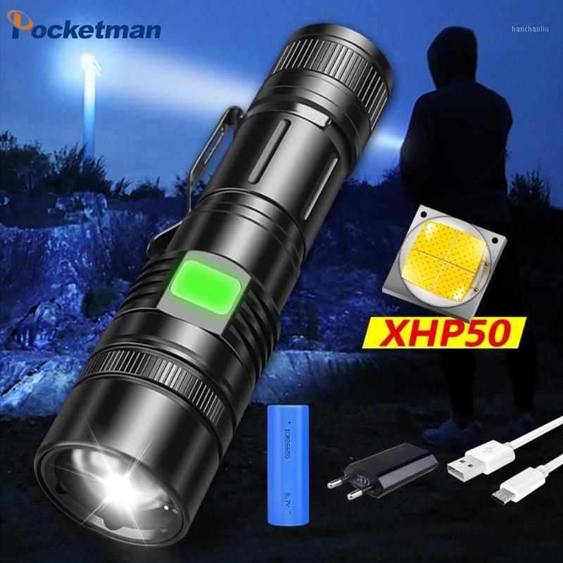 

80000Lm LED XHP50.2 Tactical Torch USB Rechargeable 5 Modes Camping Light Waterproof Zoomable Lantern 18650/266501