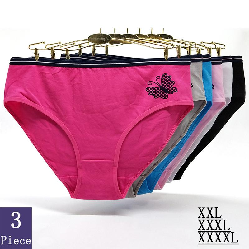 

Large Size Panties Women 3pcs/lot Bow-knot Style 2XL-  Fashion High Quality Cotton Underwear Soft Comfortable Women Lingerie, Style 4