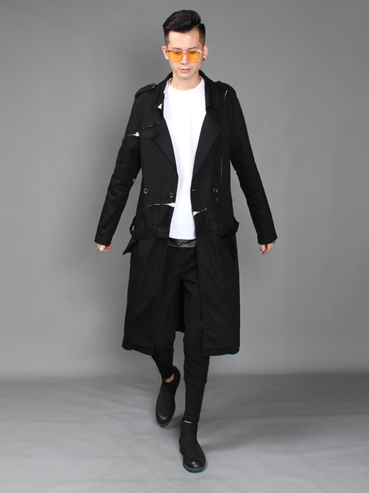 

2021 Original New Fall Male Issue Han Long Edition Individuality Style Hair Stylist Trend Makes That Guy's Jacket Age ENJ6, Black