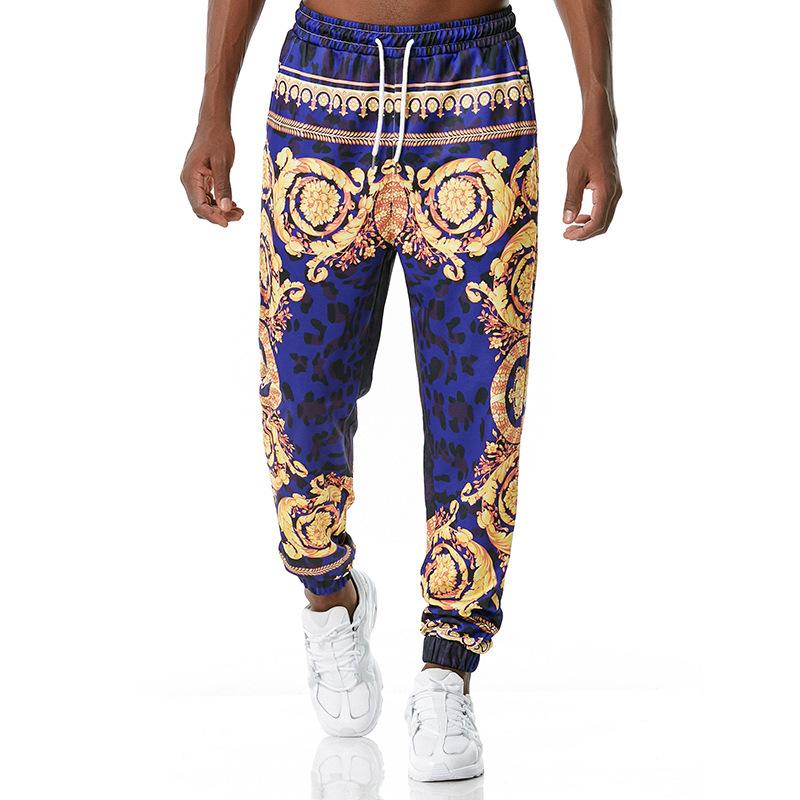 

Creatives STyle Men' Pants Printed Breathable Stretchy Comfortable Bunch Of Foot Personality Fashion Male Harem Pants, Qf167