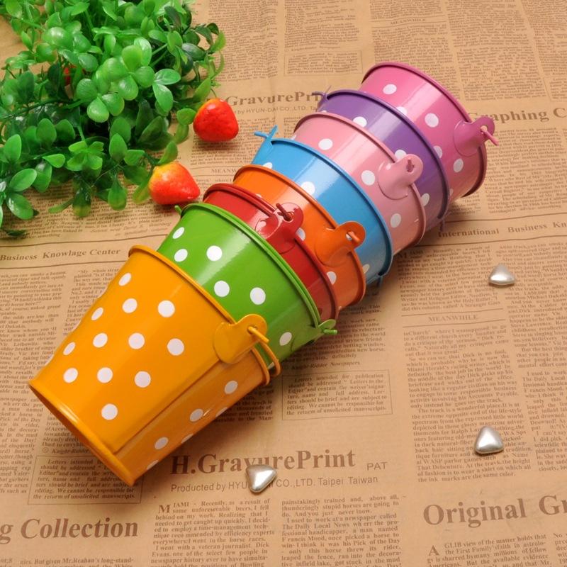

1 pcs Tin Favor Pails Mini Bucket Boxes Wedding Buffet Candy Box Supply