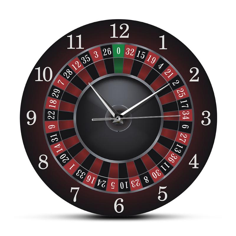 

Poker Roulette Wall Clock With Black Metal Frame Las Vegas Game Room Wall Art Decor Timepiece Clock Watch Casino Gift