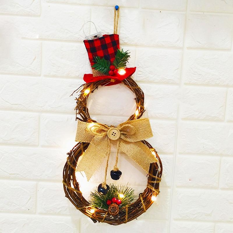 

Christmas Halloween LED Wreath Hanging Decoration Household Wreath Wall Door Farmhouse Decor, Red