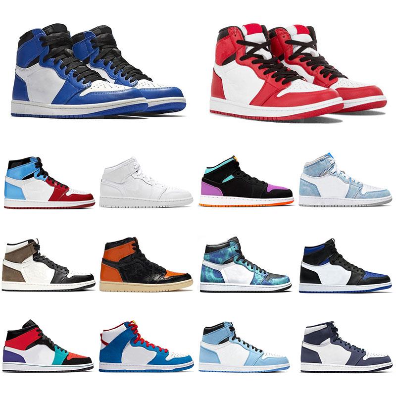 

Jumpman 1 men Shoes OG UNC Twist eur Toe women Blue Black White Mocha Dark Hyper Basketball Silver University running sneakers Royal 36 Dnxl