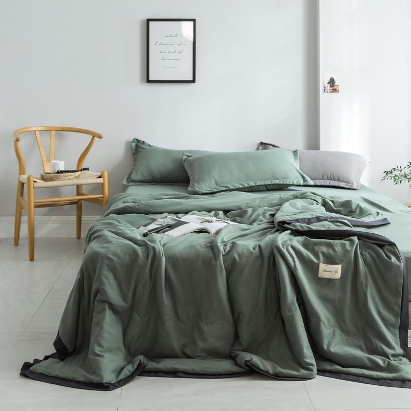 

Comforters & Sets 28 Pure Color Washed Cotton Summer Air Condition Quilt For Bed Sofa Travel Airplane Super Soft Breathable Thin Quilts Beds, Yellow