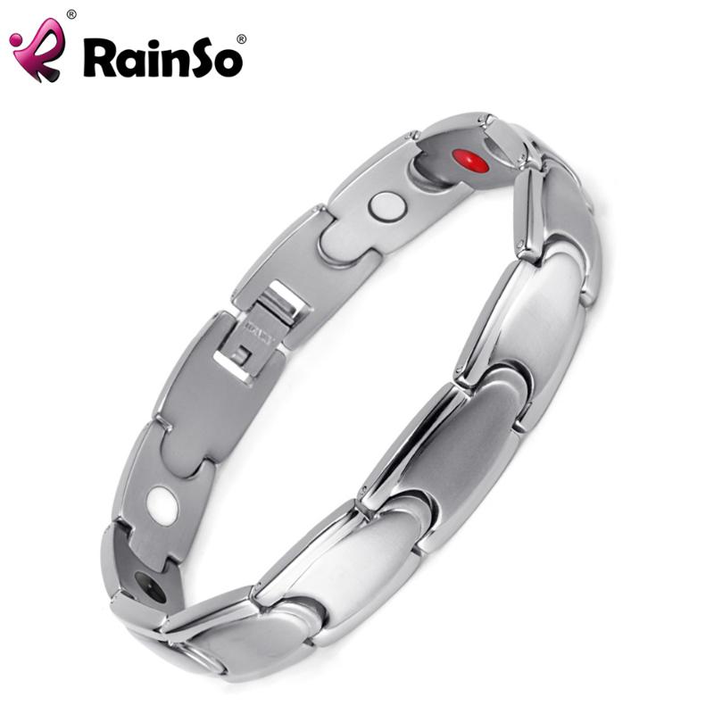 

Rainso bio energy Magnetic Bracelet 316L Stainless Steel Health Care Elements women bracelets bangle