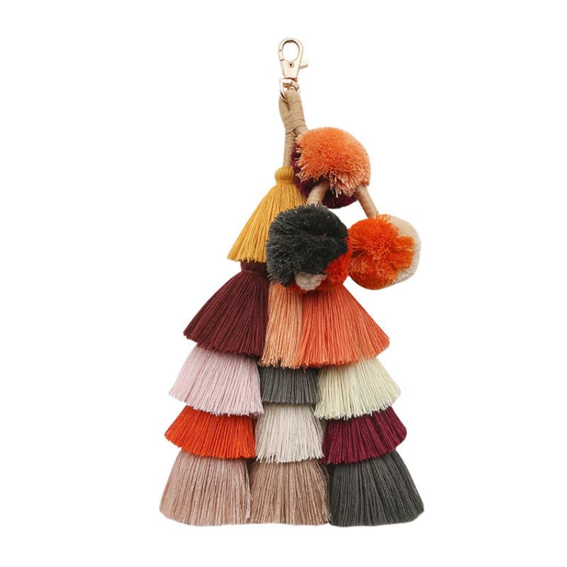

Bohemian Pure Handmade Accessories Female Bag tassel Key Link Accessories