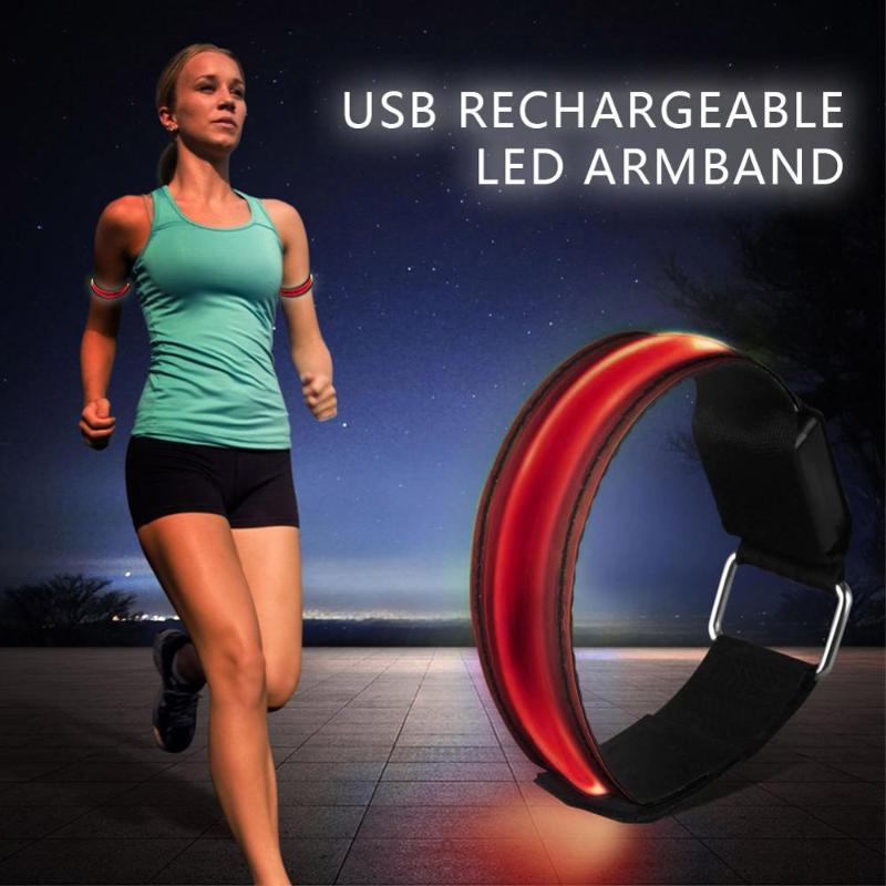 

LED Armband Adjustable Wristband Reflective Flashing Strips Ankle Glow Bracelet Safety Light for Night Jogging Walking Biking, 02 green