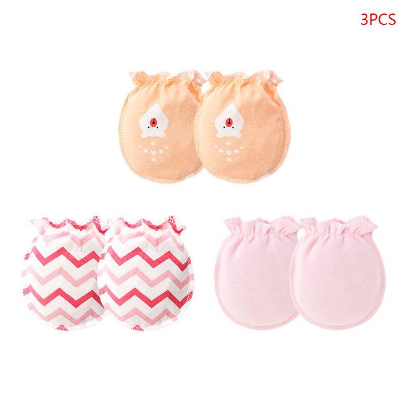 

3 Pair/Set Baby Gloves 0-6 Month Newborn Infant Anti-grab Glove Foot Cover Thin New, Model-2