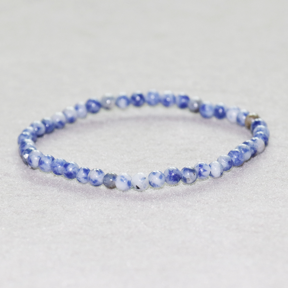 

MG0011 Wholesale Natural Blue Sodalite Bracelet 4 mm Mini Gemstone Bracelet Fashion Energy Happiness Prosperity Jewelry, Black