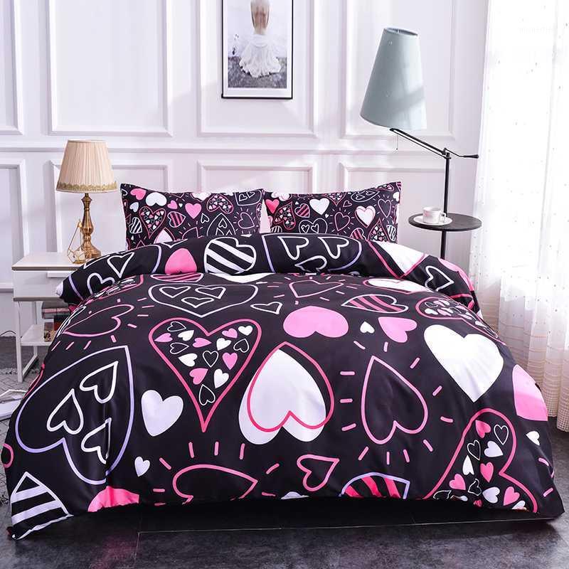 

Boniu Colorful Hearts Pattern Bedding Sets 2/3pcs Soft Duvet Cover Quilt Cover Pillow Covers  Full Queen Sizes Bed Set1, Jx-404