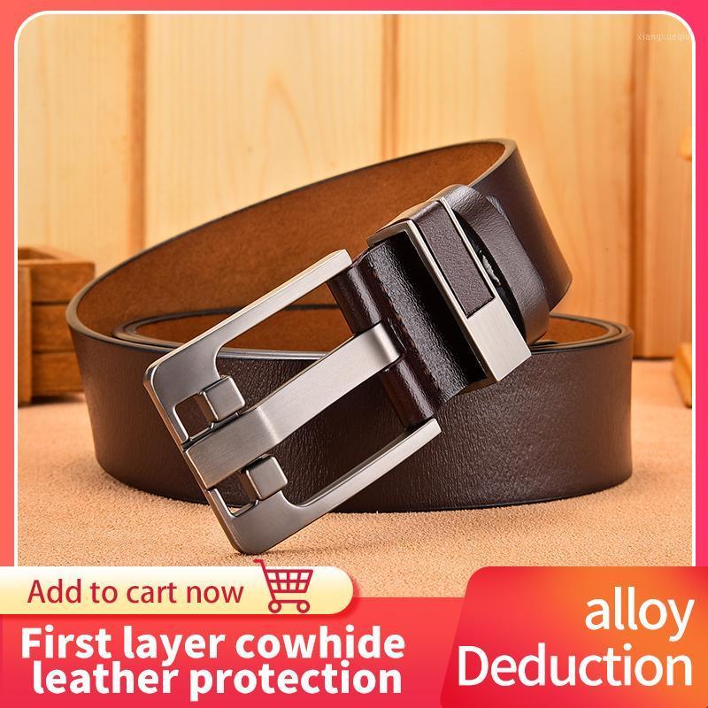 

Belts [LFMB]Cow Genuine Leather Luxury Strap Male For Men Large Plus Size 140 150 160cm Vintage Pin Buckle Belt High Qua, Black;brown