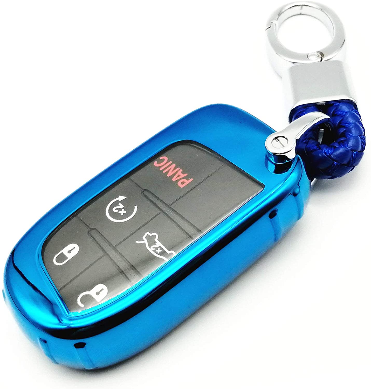 TIANHES Key Fob Cover Case for 2017 2018 2016 Jeep Grand Cherokee Wrangler Compass Cherokee Renegade Patriot Grand Comander 3 4 5 Buttons Protector